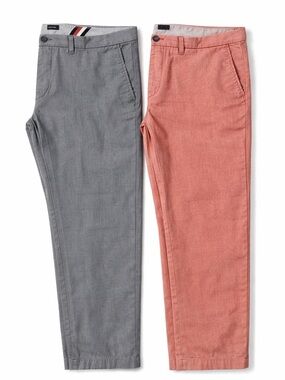 Tommy Hilfiger Set of 2 Men’s Custom Fit Straight Slim Khaki Chino Pants Classic